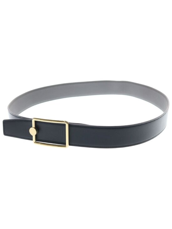 Hermes Oscar Series Gold Togo Reversible Leather Belt Gray Black
